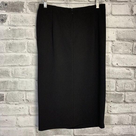 Vince Camuto Black Jersey Knit Ruffle Midi Pencil Skirt - Picture 5 of 11